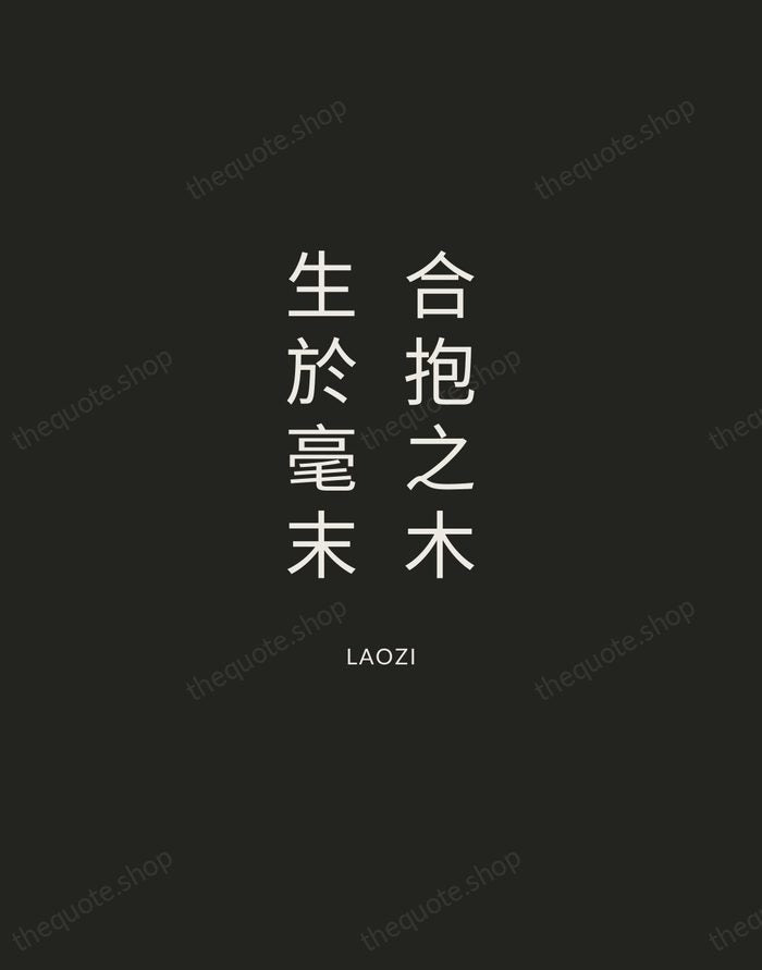 合抱之木，生於毫末 — Laozi — Charcoal Sans
