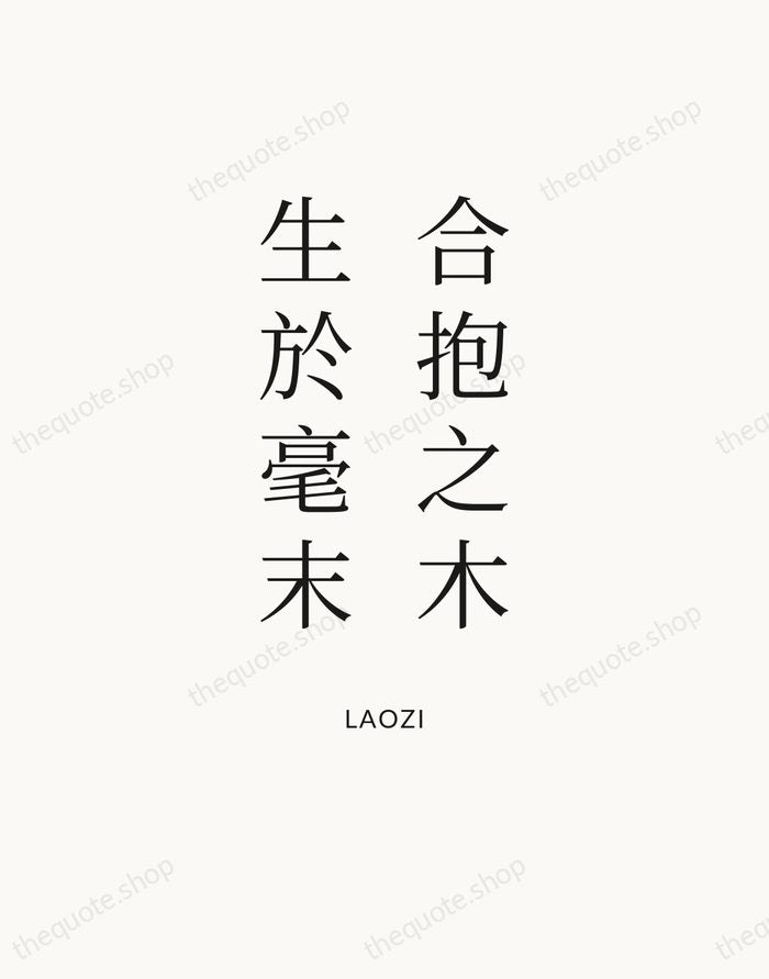 合抱之木，生於毫末 — Laozi — Statement Serif
