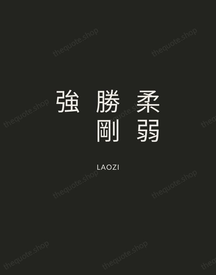 柔弱勝剛強 — Laozi — Charcoal Sans