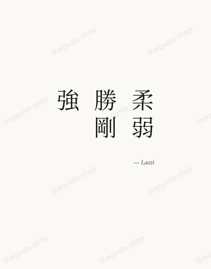 柔弱勝剛強 — Laozi — Soft Serif Right