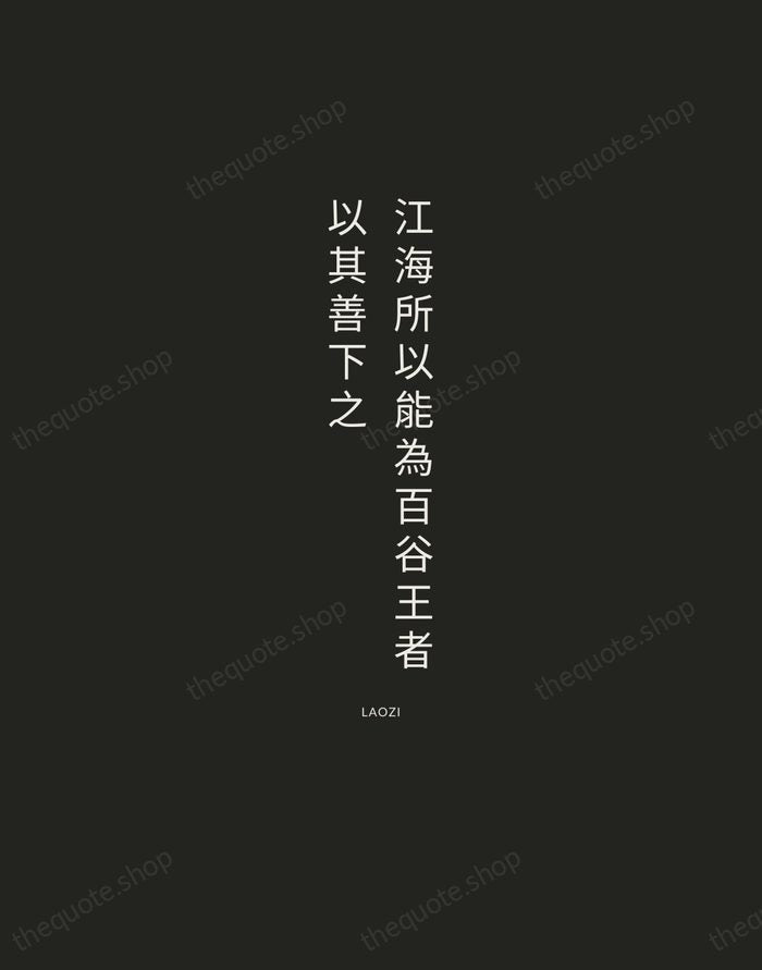 江海所以能為百谷王者，以其善下之 — Laozi — Charcoal Sans