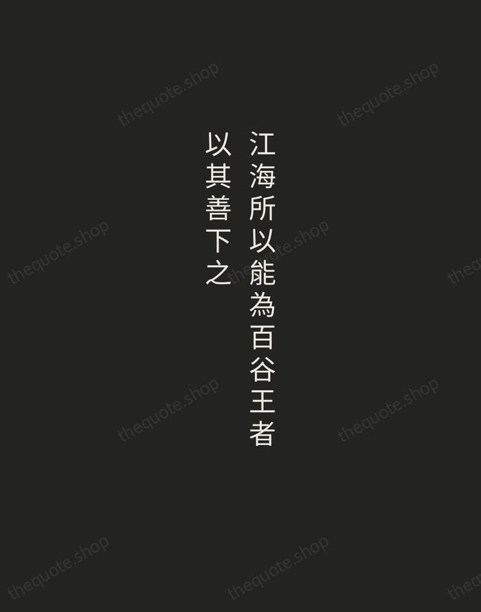 江海所以能為百谷王者，以其善下之 — Laozi — Tracked Caps Unsigned
