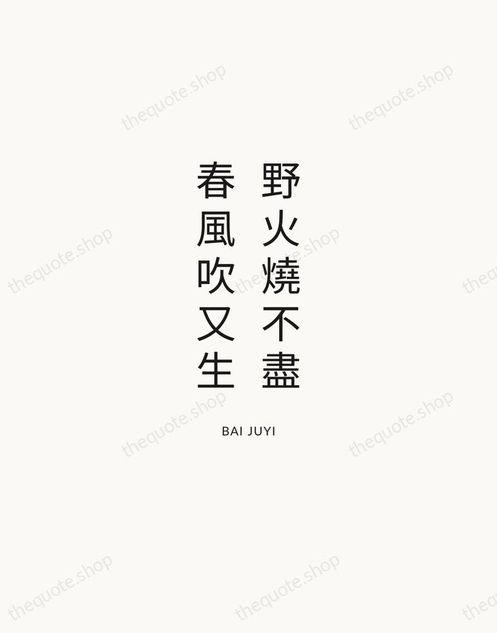 野火燒不盡，春風吹又生 — Bai Juyi — Modern Sans Calm