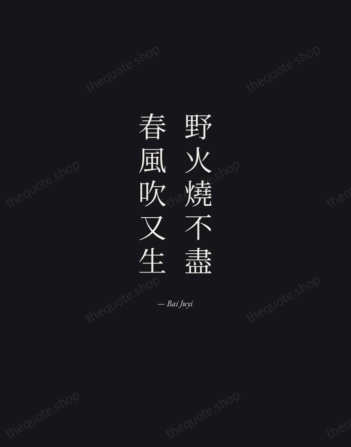 野火燒不盡，春風吹又生 — Bai Juyi — Manuscript Italic