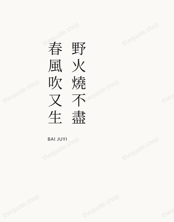 野火燒不盡，春風吹又生 — Bai Juyi — Asymmetric Left