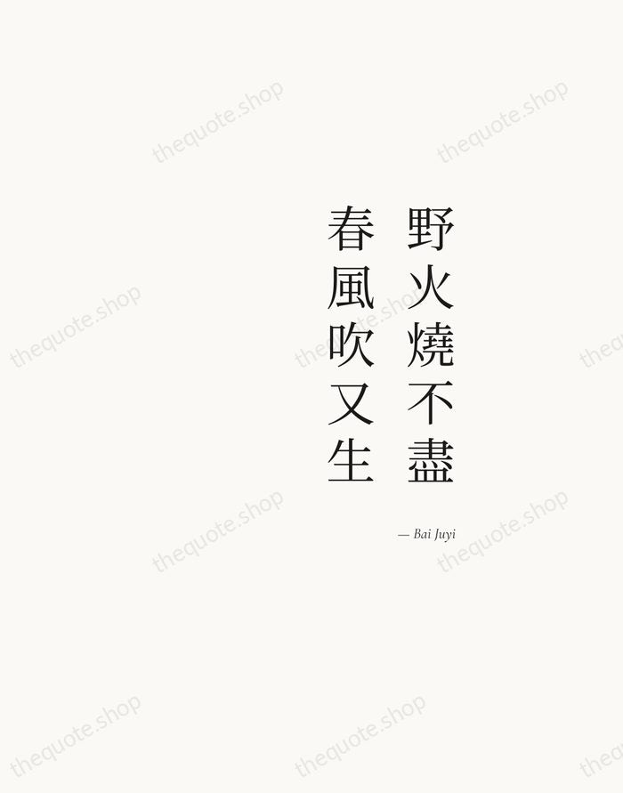 野火燒不盡，春風吹又生 — Bai Juyi — Soft Serif Right