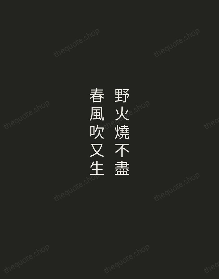 野火燒不盡，春風吹又生 — Bai Juyi — Tracked Caps Unsigned