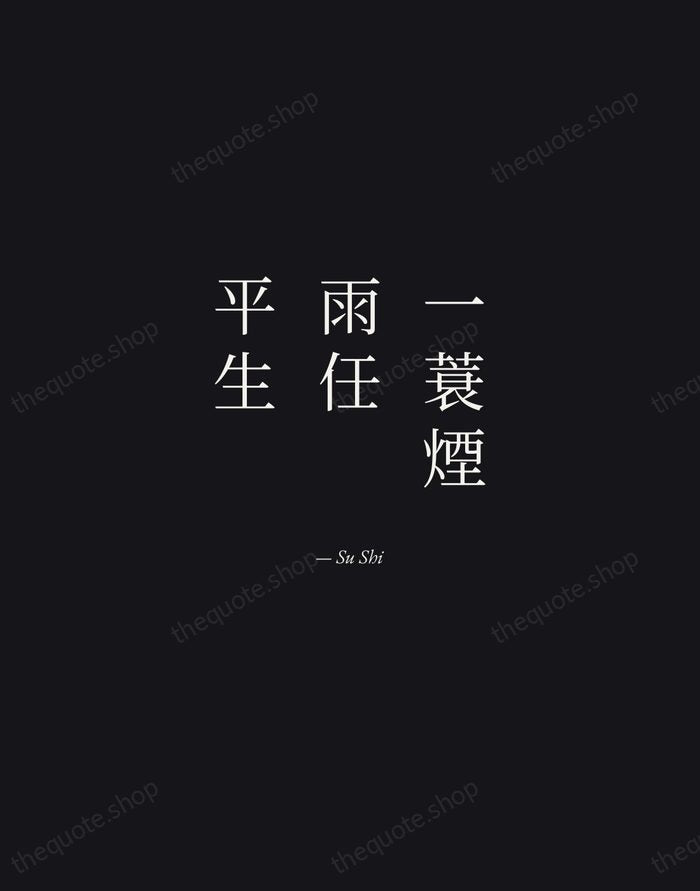 一蓑煙雨任平生 — Su Shi — Manuscript Italic