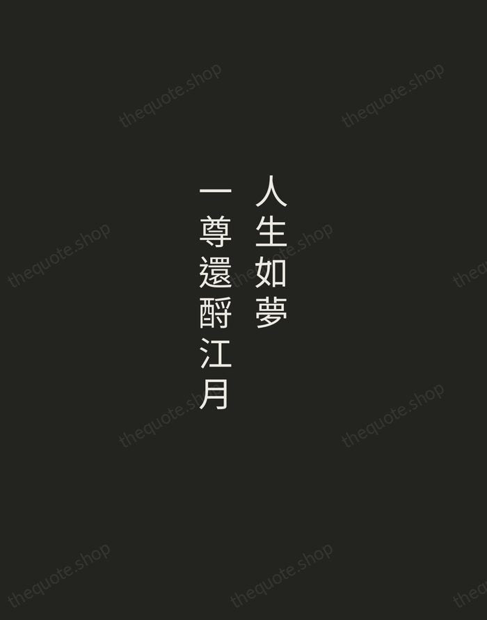 人生如夢，一尊還酹江月 — Su Shi — Tracked Caps Unsigned