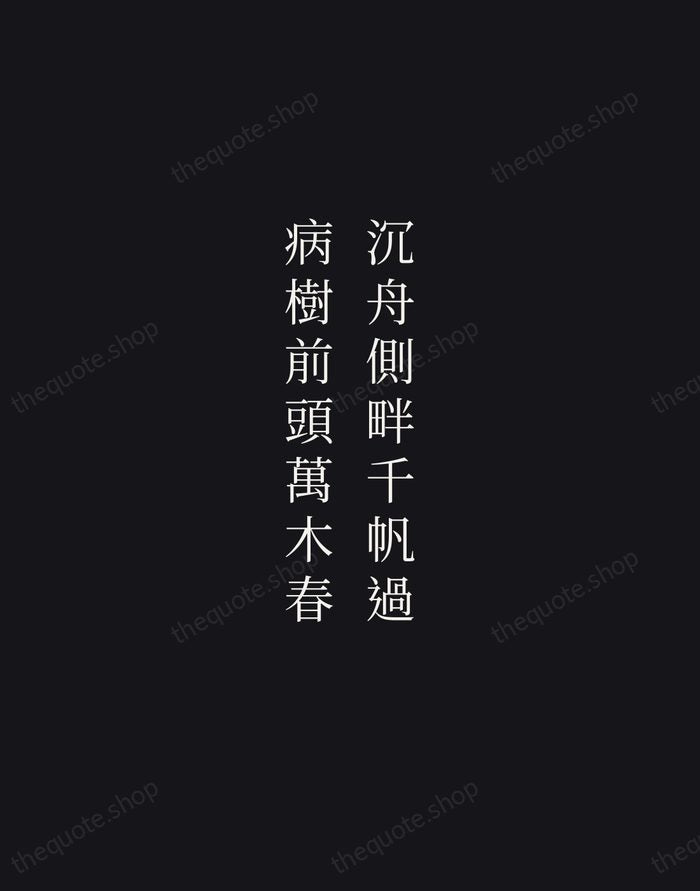 沉舟側畔千帆過，病樹前頭萬木春 — Liu Yuxi — Night Script