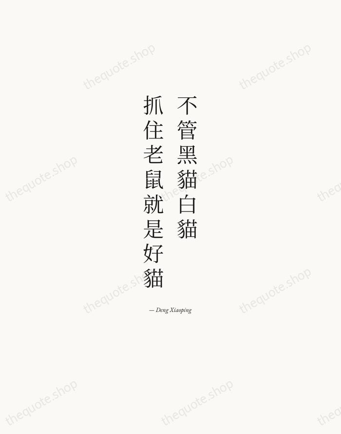 不管黑貓白貓，抓住老鼠就是好貓 — Deng Xiaoping — Quiet Garamond