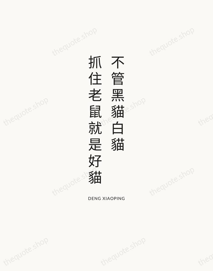 不管黑貓白貓，抓住老鼠就是好貓 — Deng Xiaoping — Modern Sans Calm