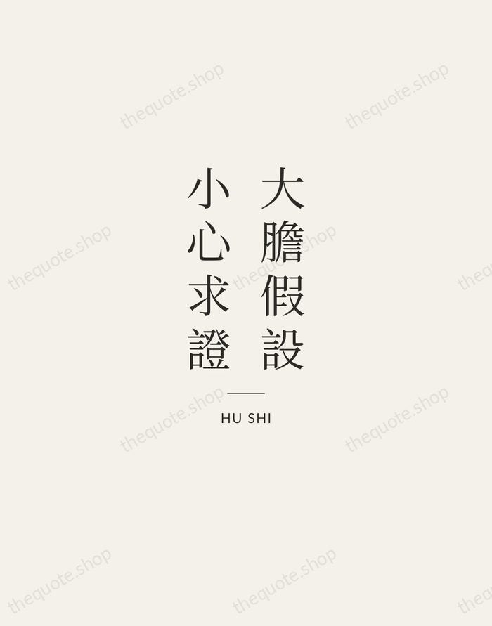 大膽假設，小心求證 — Hu Shi — Gallery Rule