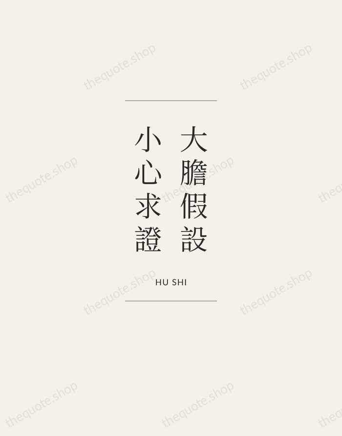 大膽假設，小心求證 — Hu Shi — Gallery Frame