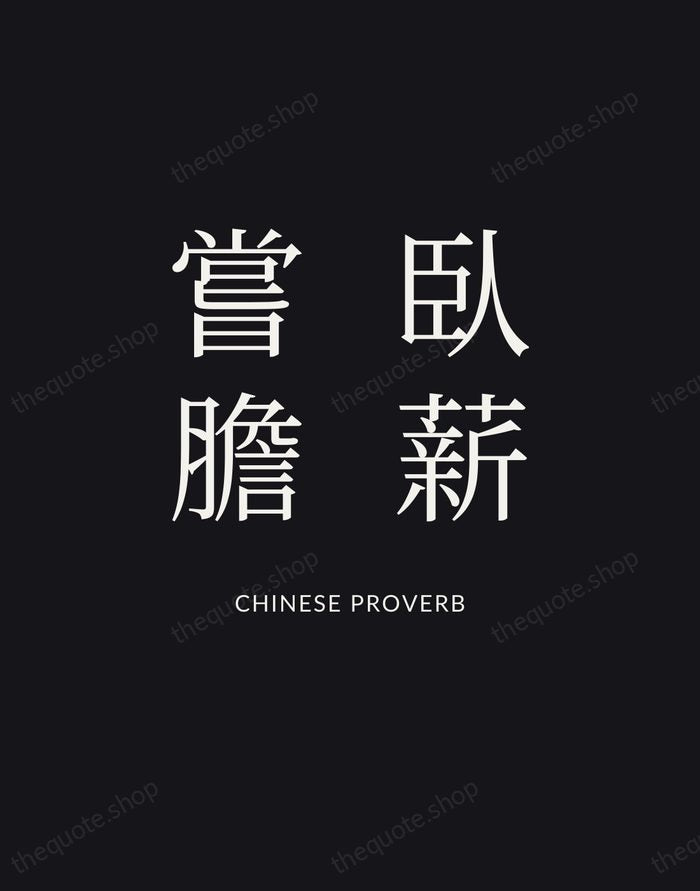 臥薪嘗膽 — Chinese Proverb | Printable Wall Art — Poster Condensed
