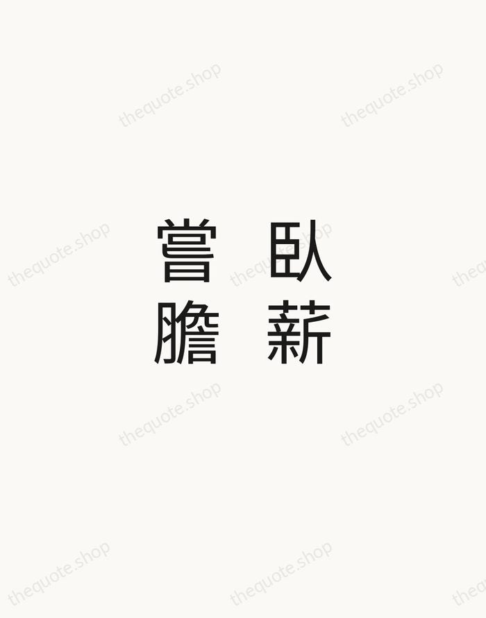 臥薪嘗膽 — Chinese Proverb — Minimal Unsigned