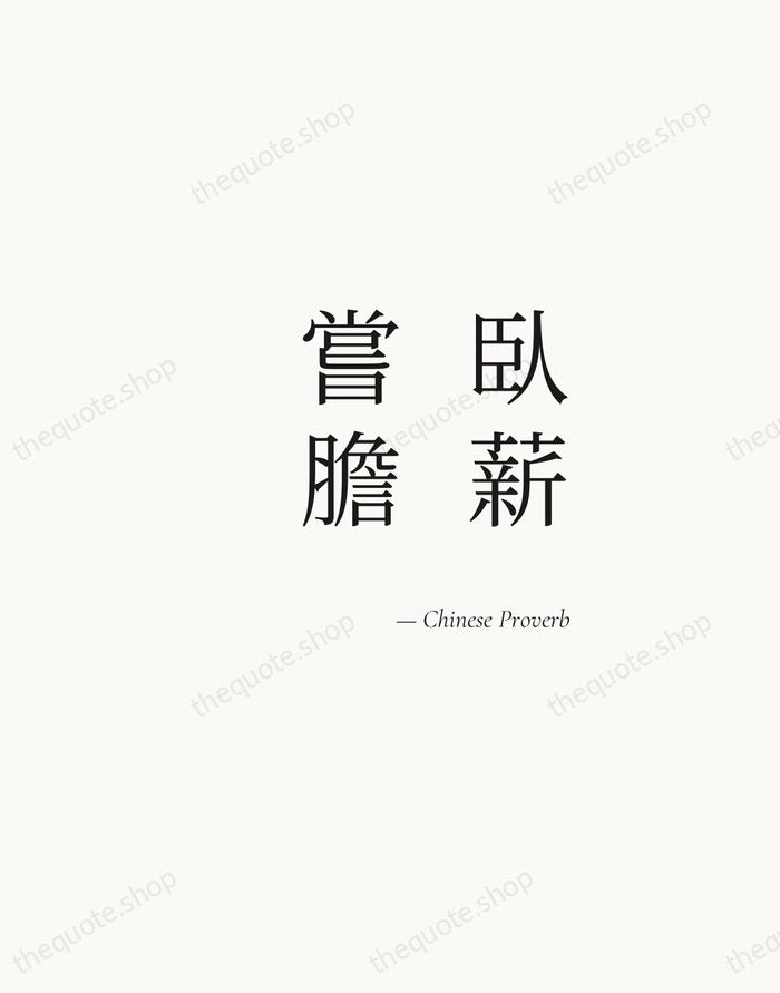 臥薪嘗膽 — Chinese Proverb — Soft Serif Right