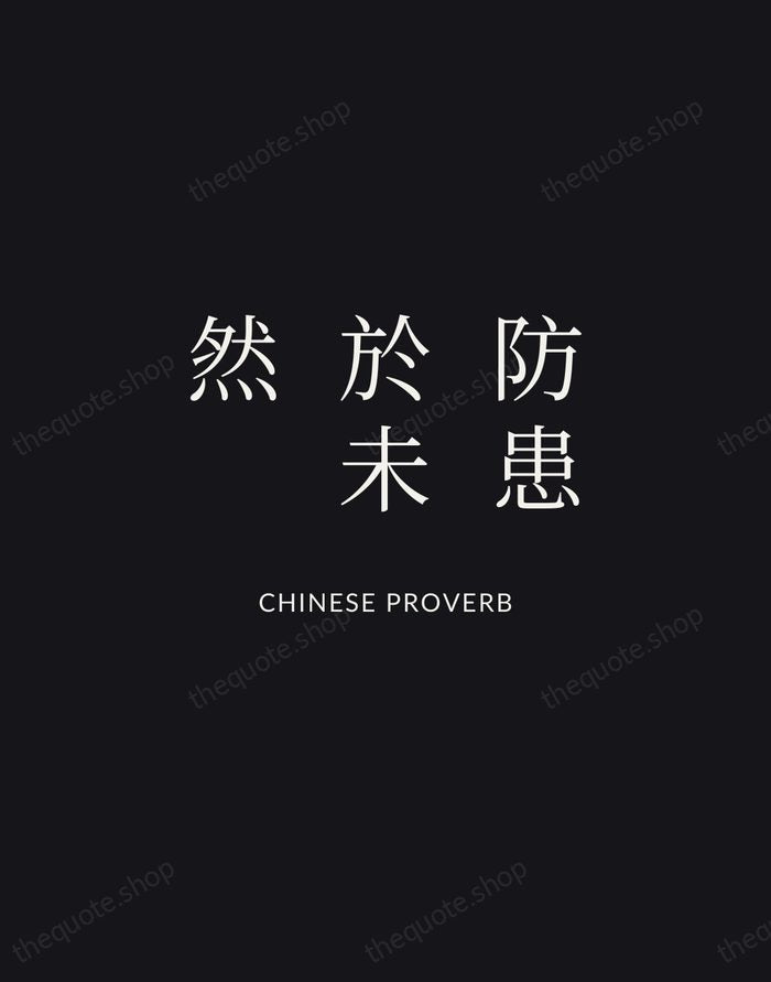 防患於未然 — Chinese Proverb | Printable Wall Art — Midnight Serif