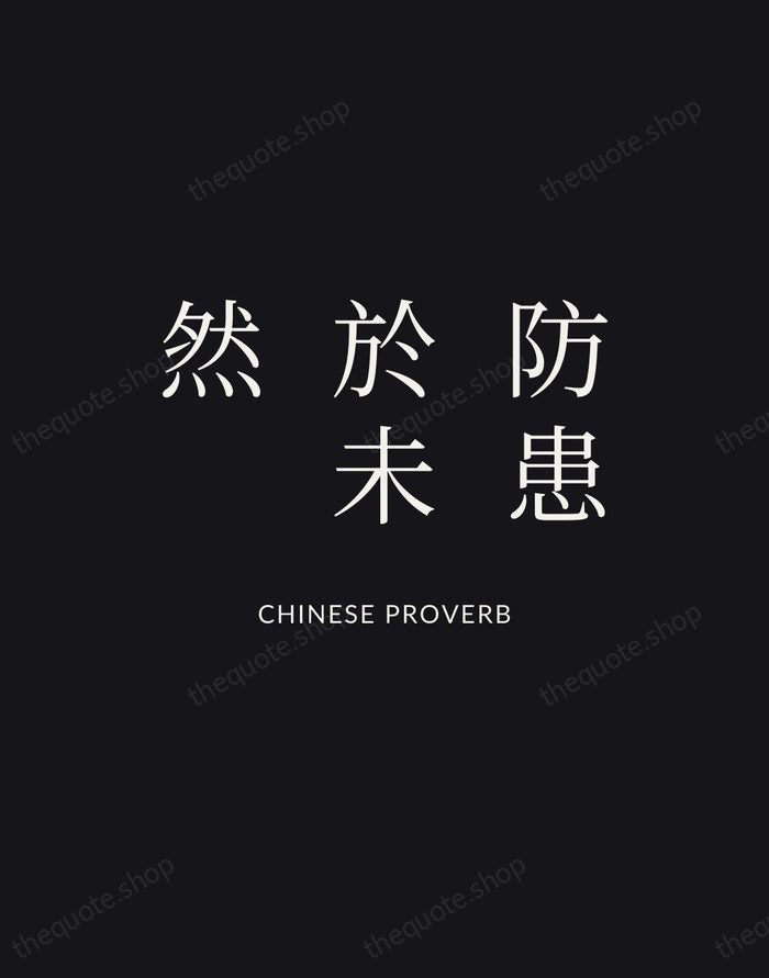防患於未然 — Chinese Proverb | Printable Wall Art — Poster Condensed