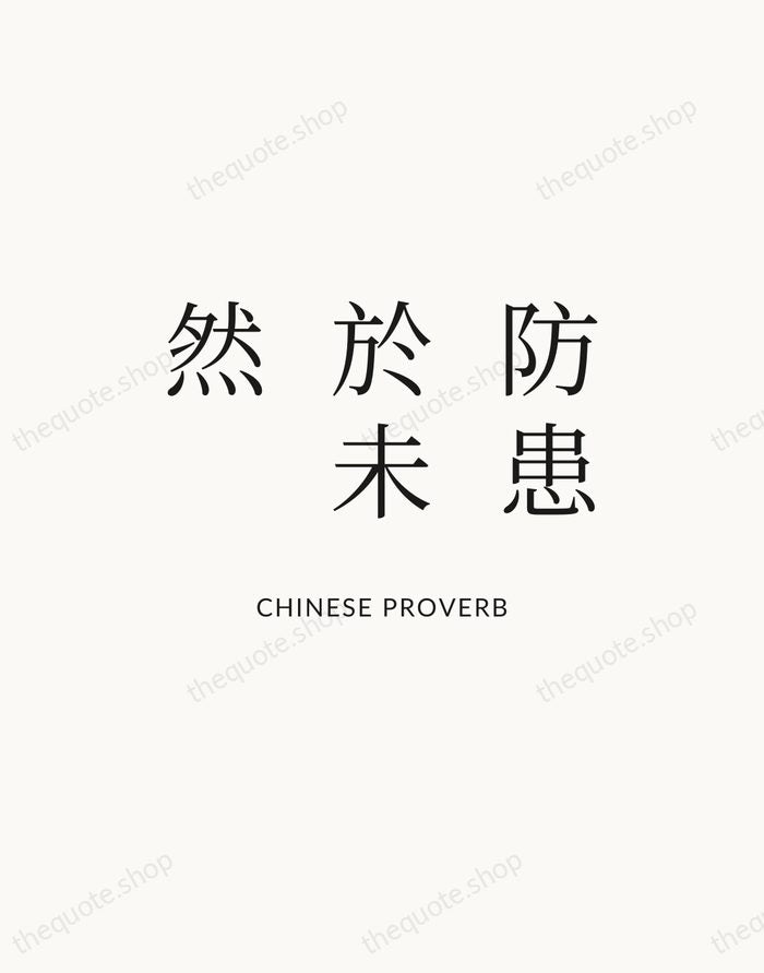 防患於未然 — Chinese Proverb — Statement Serif
