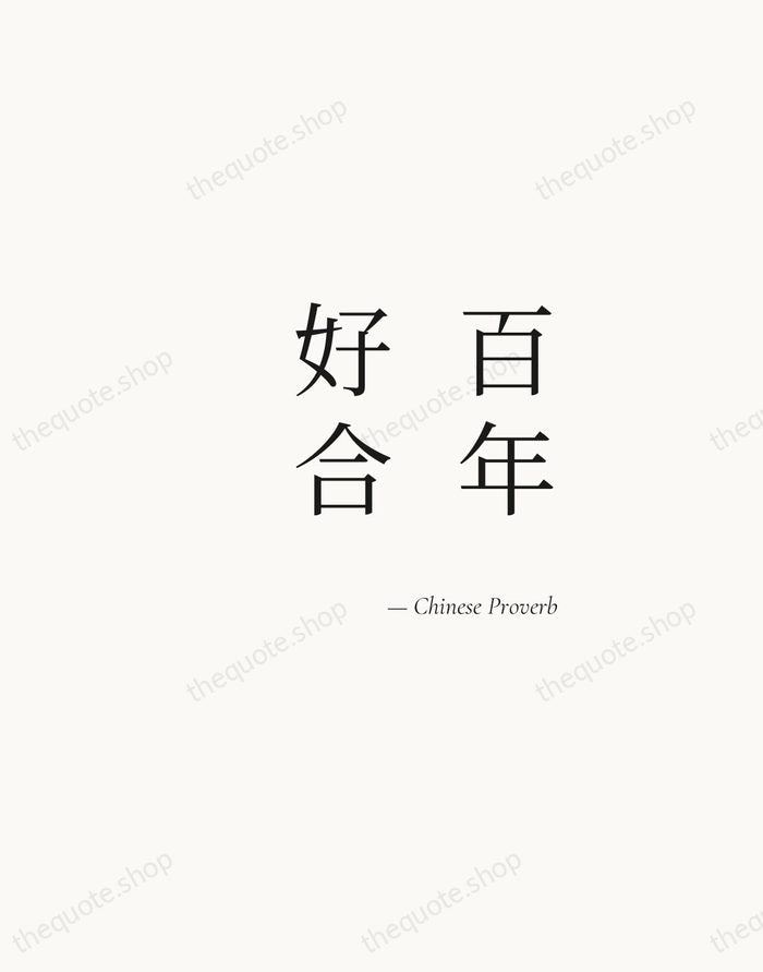 百年好合 — Chinese Proverb — Soft Serif Right