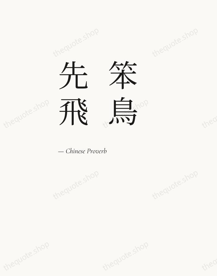 笨鳥先飛 — Chinese Proverb — Editorial Left Serif