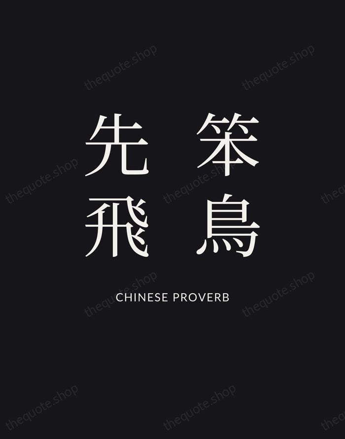 笨鳥先飛 — Chinese Proverb | Printable Wall Art — Poster Condensed
