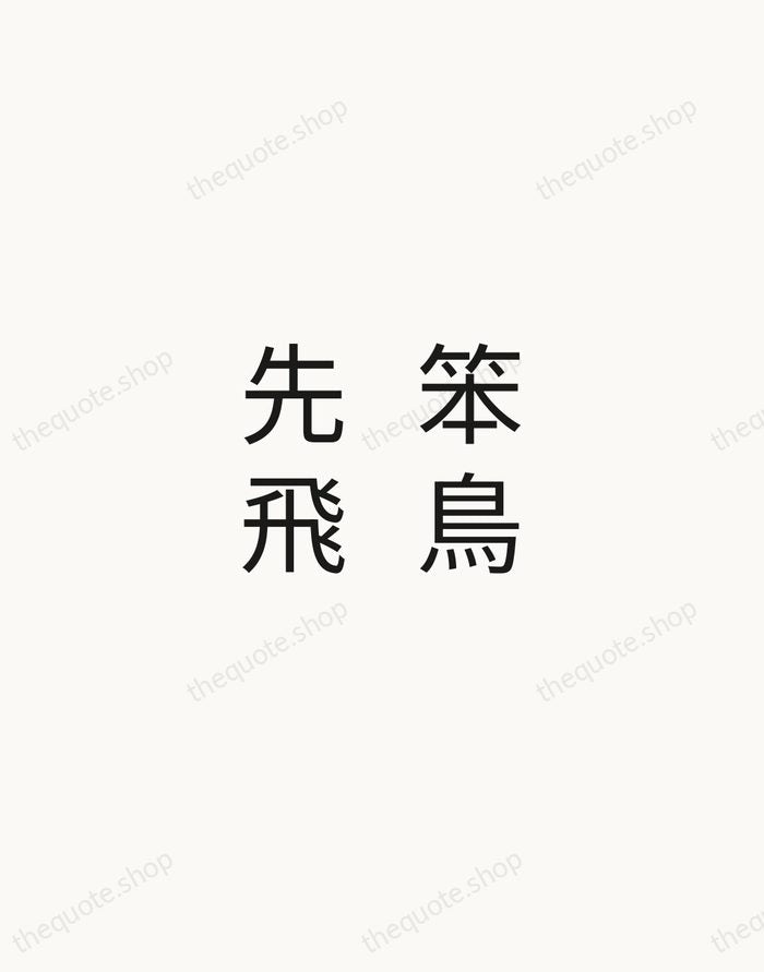 笨鳥先飛 — Chinese Proverb — Minimal Unsigned