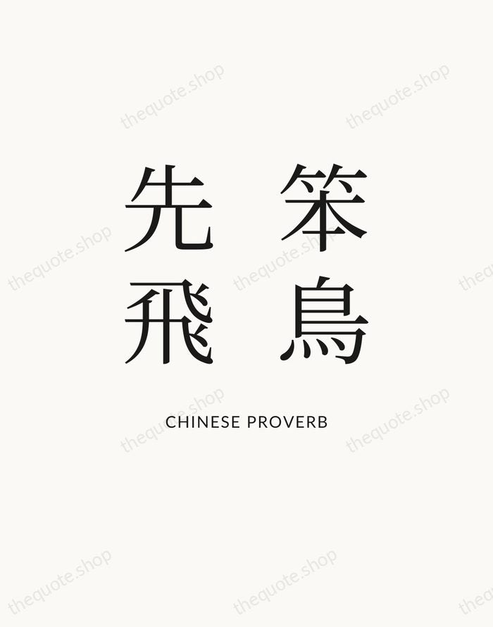 笨鳥先飛 — Chinese Proverb — Statement Serif