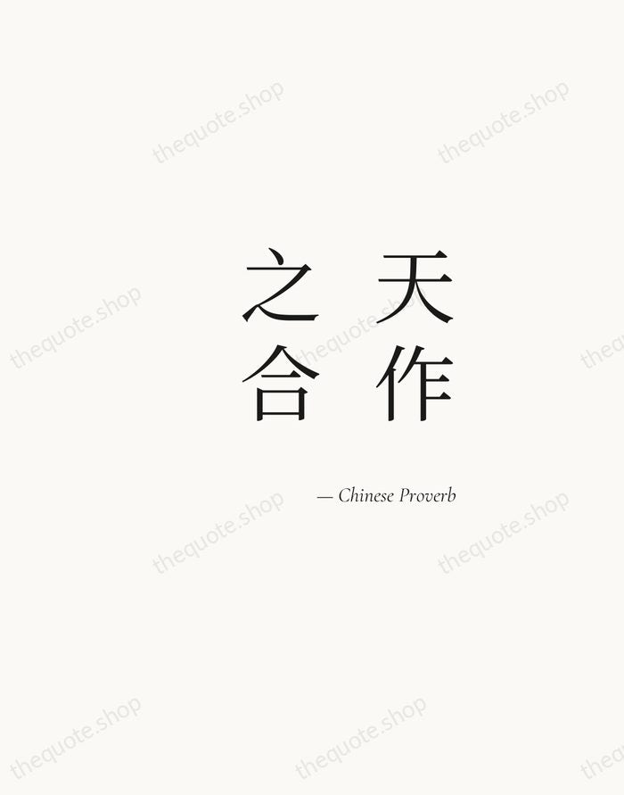 天作之合 — Chinese Proverb — Soft Serif Right